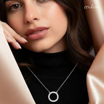 925 Sterling Silver Eternal Circle Adjustable Necklace
