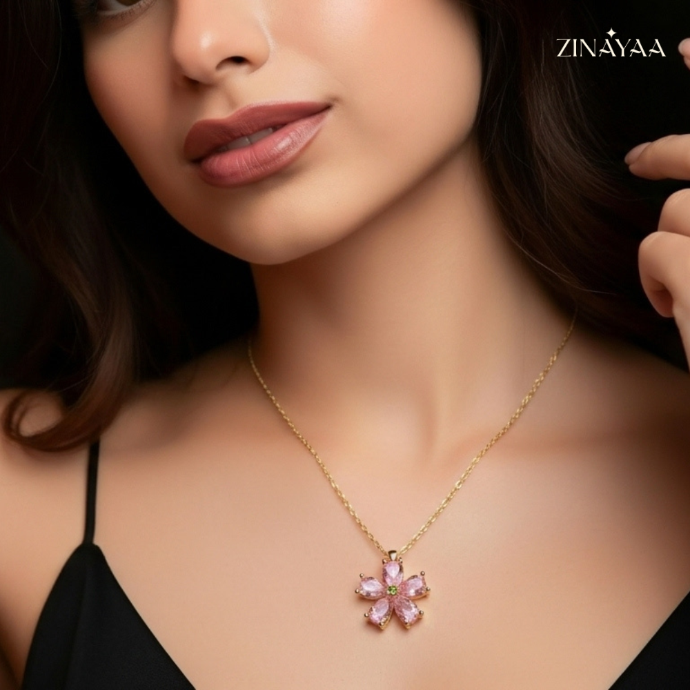 925 Sterling Silver Floral Blossom Adjustable Necklace