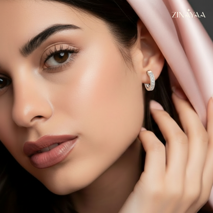 925 Sterling Silver Classic Spark Hoop Earrings