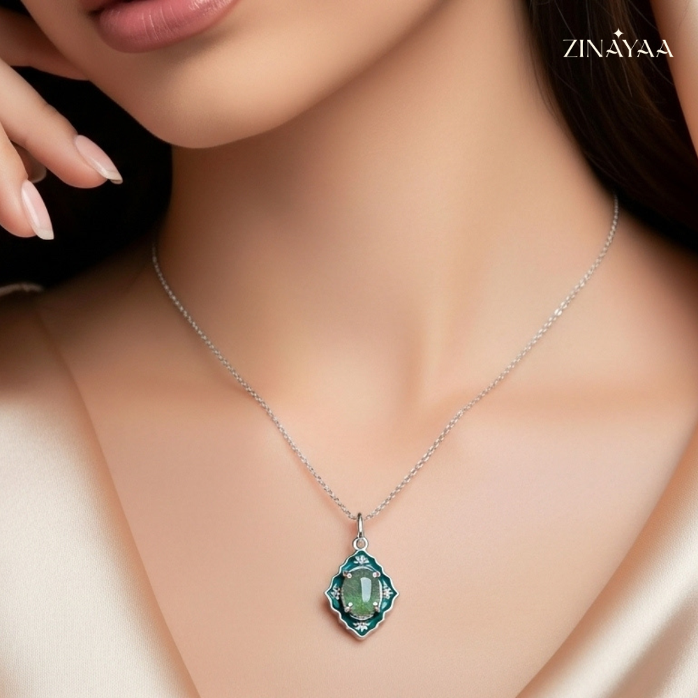 925 Sterling Silver Emerald Grace Adjustable Necklace