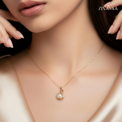 925 Sterling Silver Swan Pearl Necklace