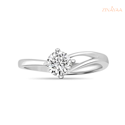 92.5 Sterling Silver Twisted Brilliance Solitaire Women’s Ring