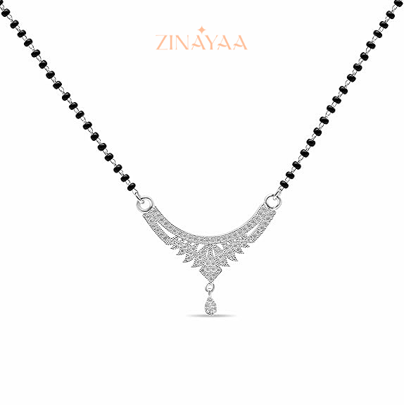 92.5 Sterling Silver Mangalsutra Necklace  Elegant Modern Design