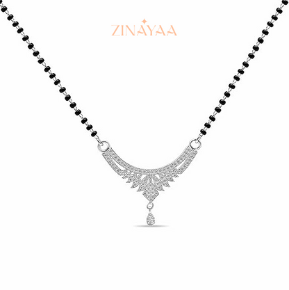 92.5 Sterling Silver Mangalsutra Necklace  Elegant Modern Design