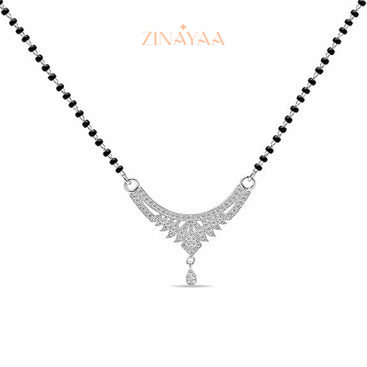 92.5 Sterling Silver Mangalsutra Necklace  Elegant Modern Design