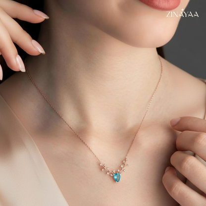 925 Sterling Silver Deer Bloom Pendant Necklace