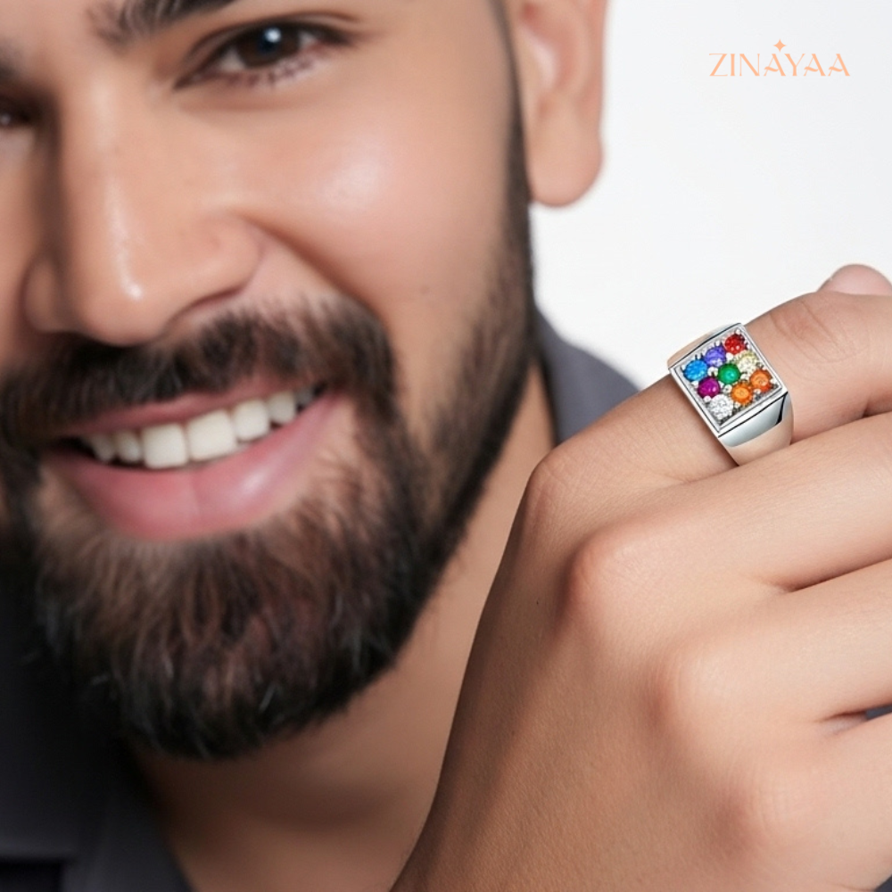 925 Sterling Silver Radiant Spectrum Adjustable Ring