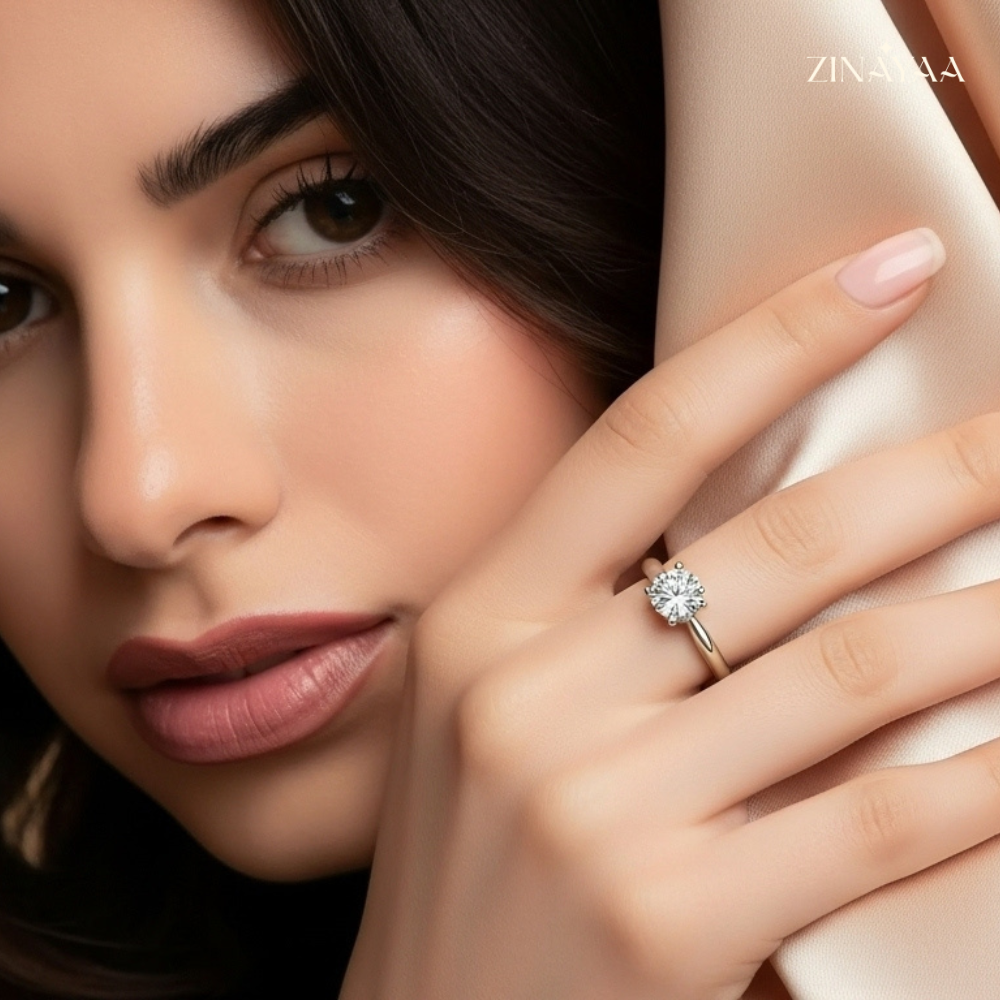 925 Sterling Silver Solitaire Adjustable Ring