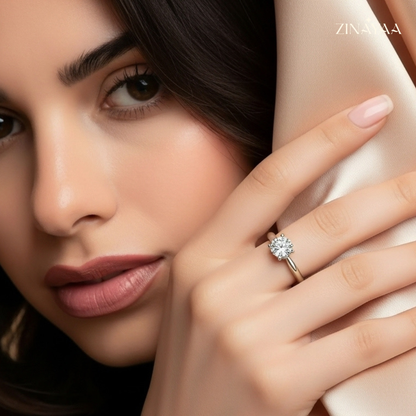925 Sterling Silver Solitaire Adjustable Ring
