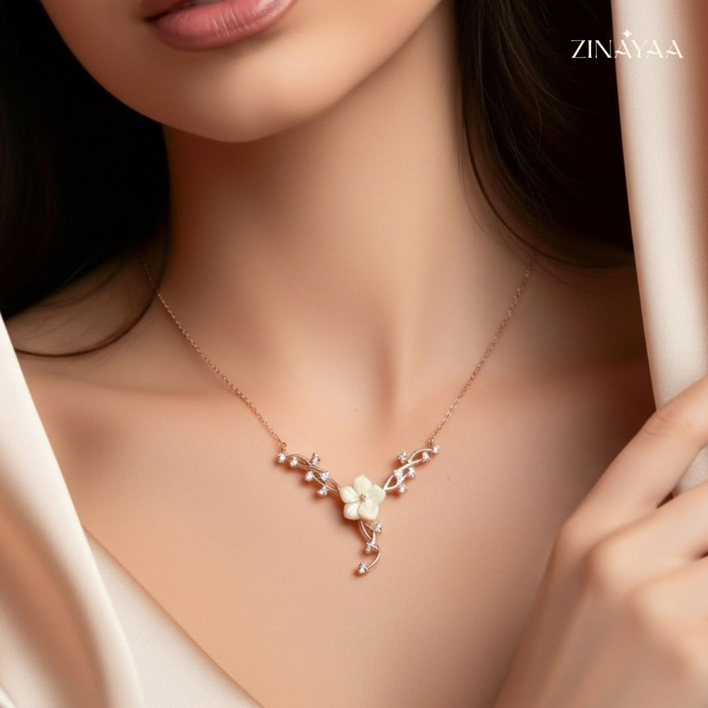 925 Sterling Silver Floral Vine Necklace