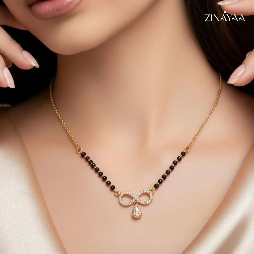 925 Sterling Silver Infinity Mangalsutra Necklace