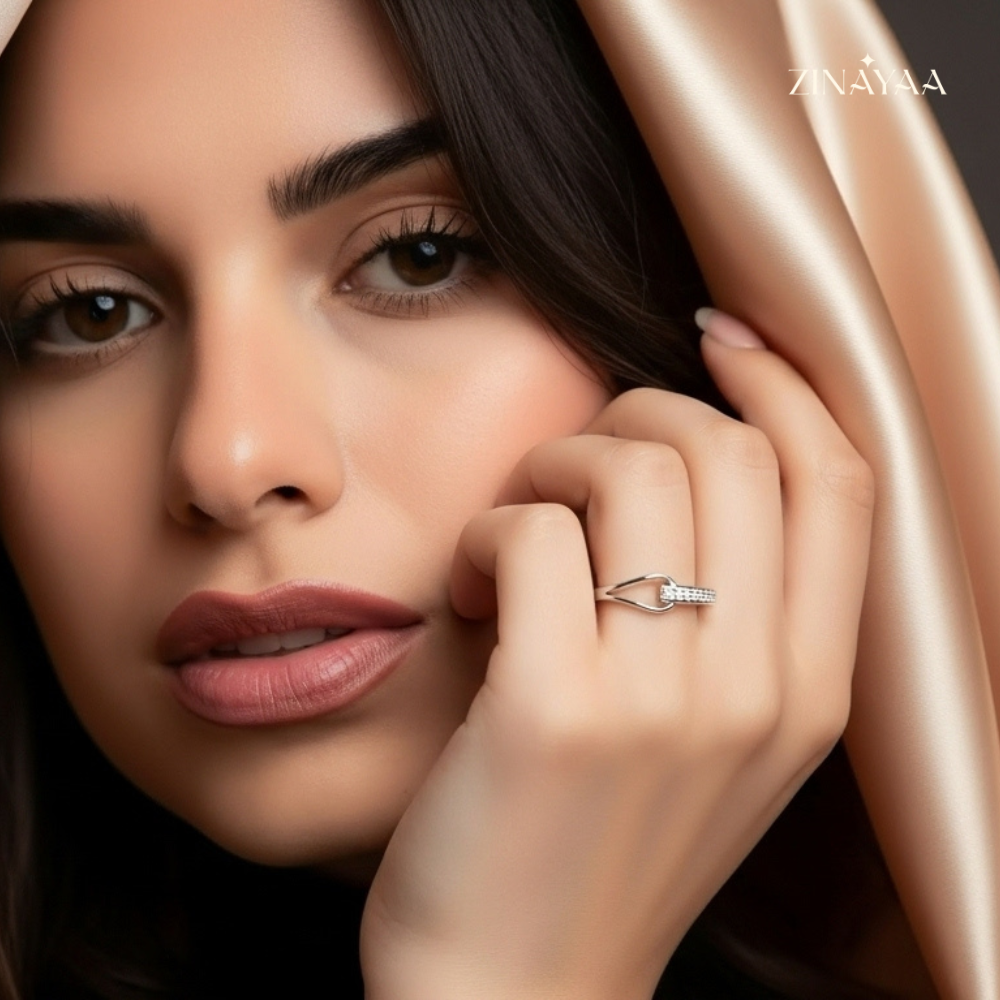 925 Sterling Silver Grace Curve Adjustable Ring