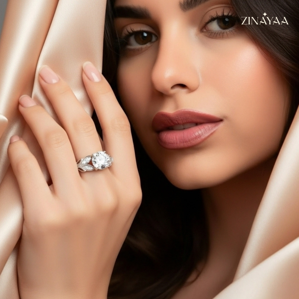 925 Sterling Silver Floral Royale Adjustable Ring