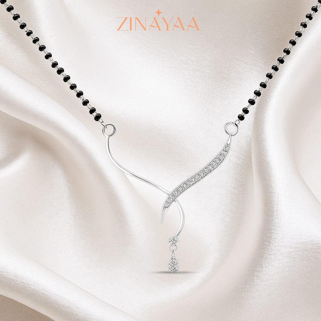 92.5 Sterling Silver Minimal Mangalsutra Necklace