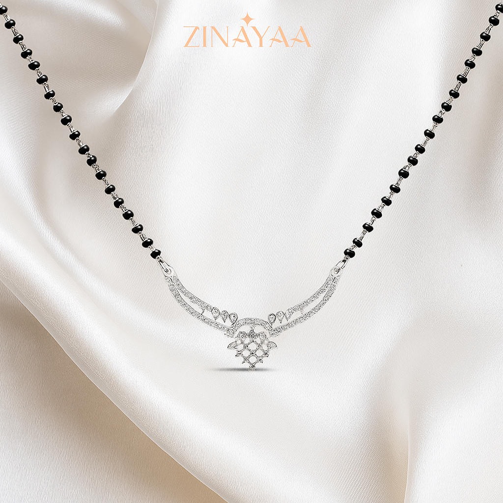92.5 Sterling Silver Chic Mangalsutra Necklace