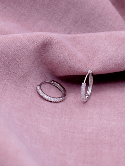 92.5 Sterling Silver Studded Hoops