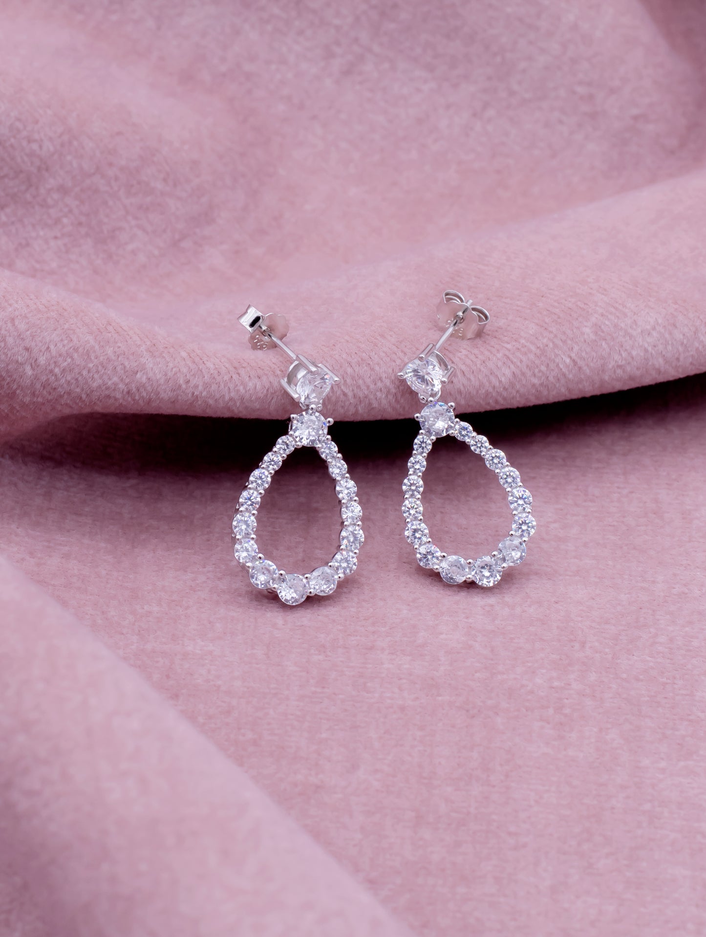 92.5 Sterling Silver Stella Pear Earrings