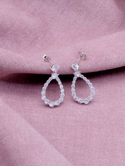 92.5 Sterling Silver Stella Pear Earrings