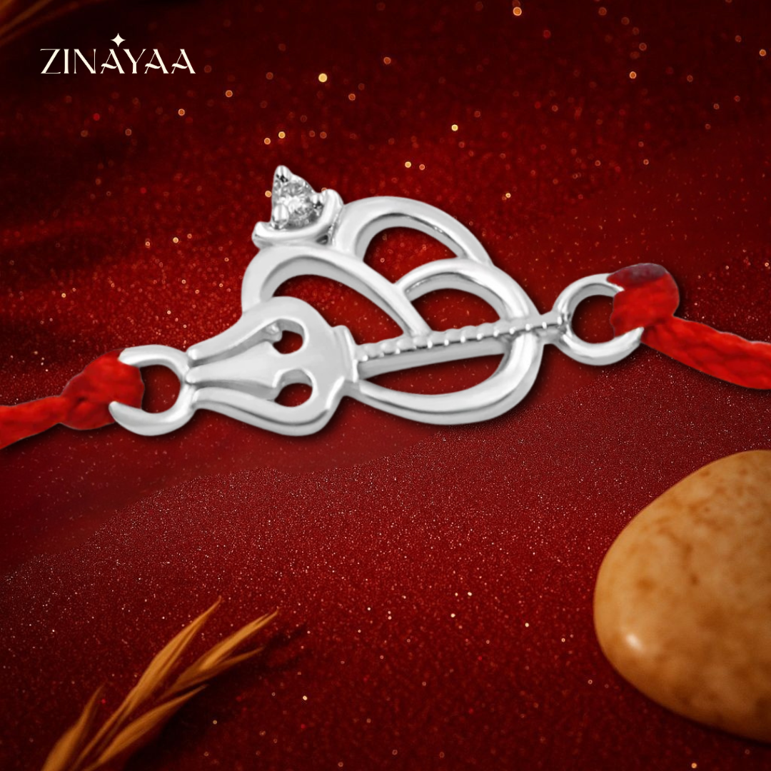 92.5 sterling silver Om Trishul rakhi