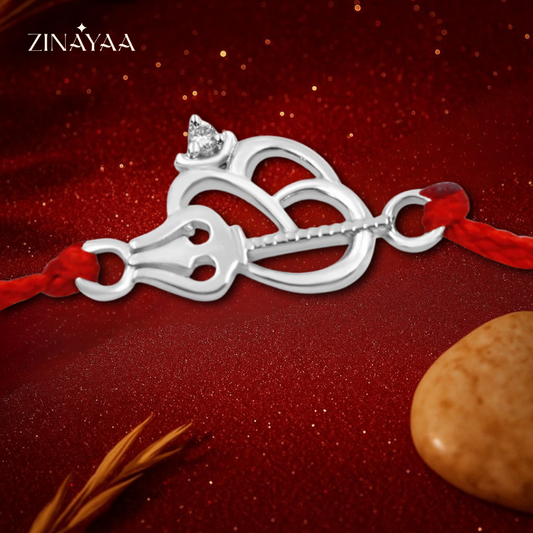 92.5 sterling silver Om Trishul rakhi