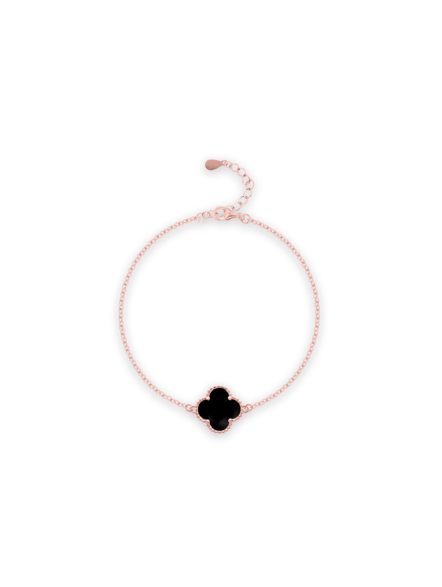 92.5 Sterling Silver Solo Black Clover Bracelet