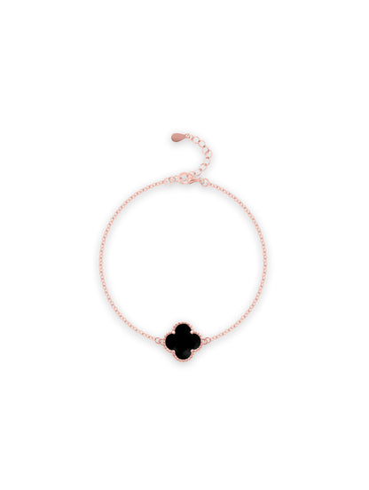 92.5 Sterling Silver Solo Black Clover Bracelet