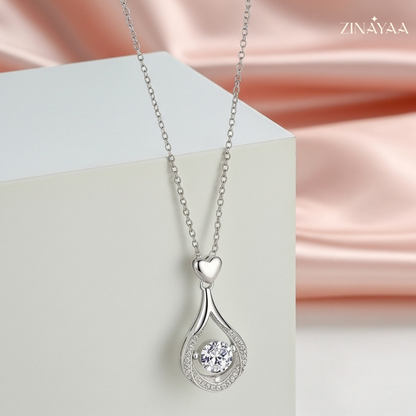 92.5 Heartfall Sparkle Women’s Sterling Silver Necklace
