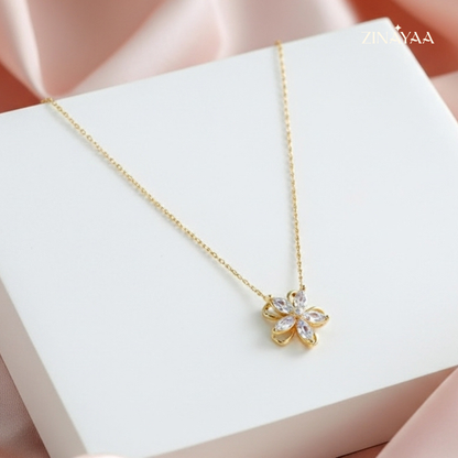925 Sterling Silver Golden Bloom Adjustable Necklace