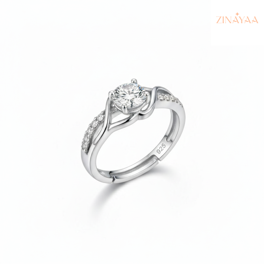 92.5 Twisted Grace Solitaire Women’s Sterling Silver Ring