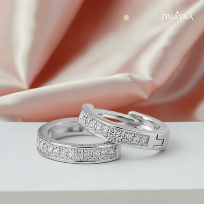 925 Sterling Silver Classic Spark Hoop Earrings