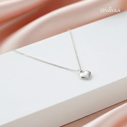 925 Sterling Silver Textured Heart Adjustable Pendant Necklace