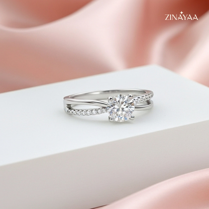 925 Sterling Silver Classic Solitaire Adjustable Ring
