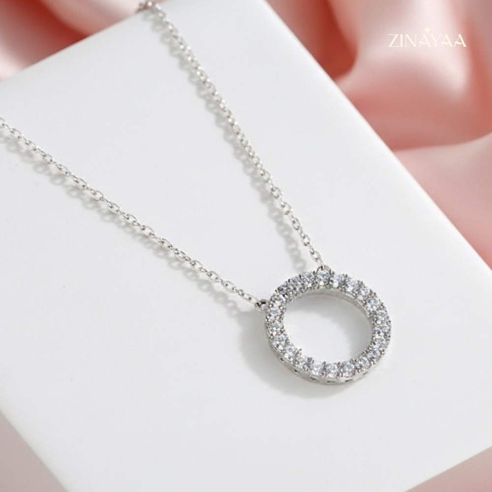 925 Sterling Silver Eternal Circle Adjustable Necklace