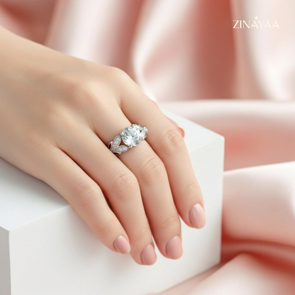925 Sterling Silver Floral Royale Adjustable Ring
