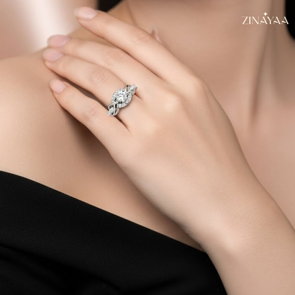 92.5 Sterling Silver Adjustable Love Root Solitaire Ring