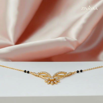 925 Sterling Silver Floral Grace Mangalsutra Golden Polish