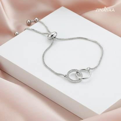 92.5 Sterling Silver Elegant Link Circle Silver Bracelet