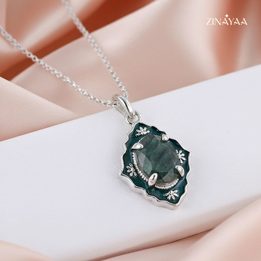 925 Sterling Silver Emerald Grace Adjustable Necklace