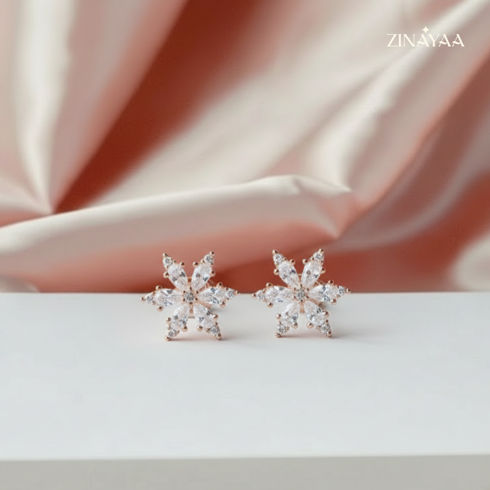 925 Sterling Silver Crystal Bloom Stud Earrings
