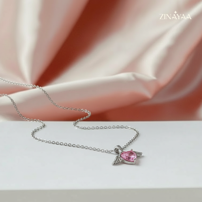 925 Sterling Silver Angel Heart Necklace