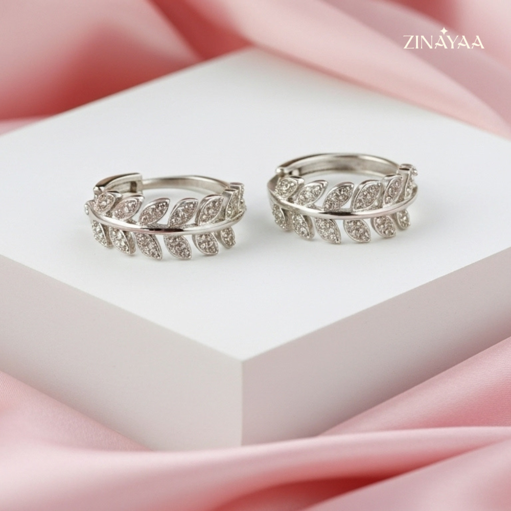 925 Sterling Silver Leaf Grace Drop Earrings
