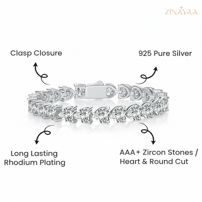 925 Sterling Silver Classic Sparkle Adjustable Bracelet