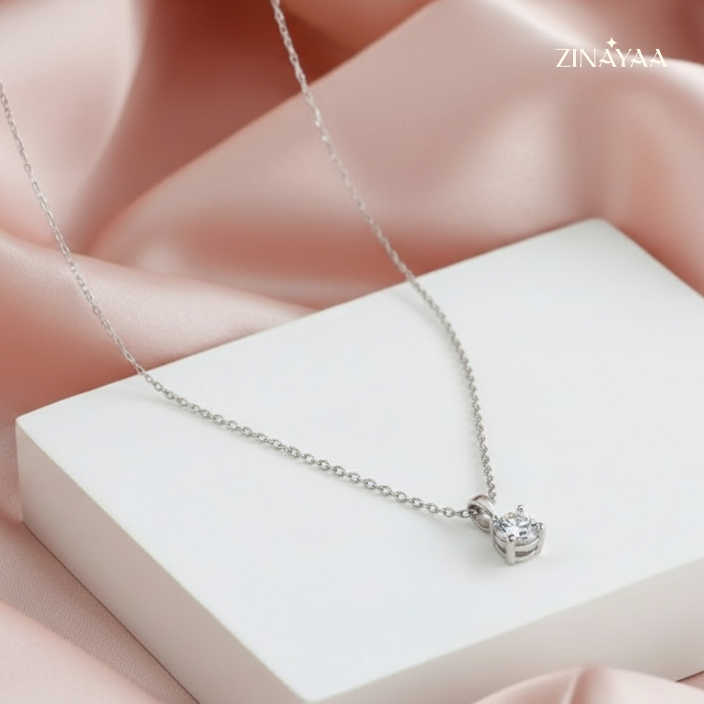 925 Sterling Silver Celeste Solitaire Pendant Necklace