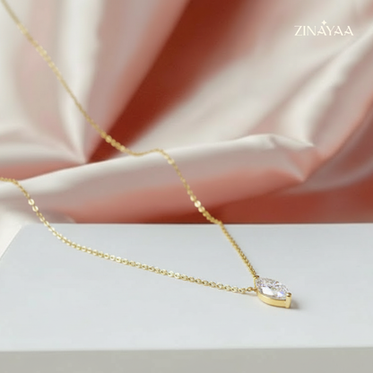 925 Sterling Silver Marquise Solitaire Necklace