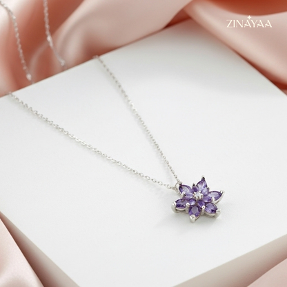 925 Sterling Silver Blossom Vine Pendant Necklace