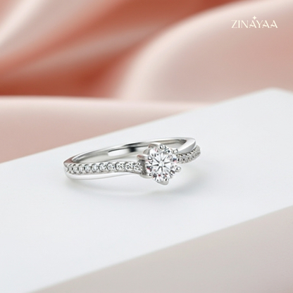925 Sterling Silver Classic Solitaire Adjustable Ring