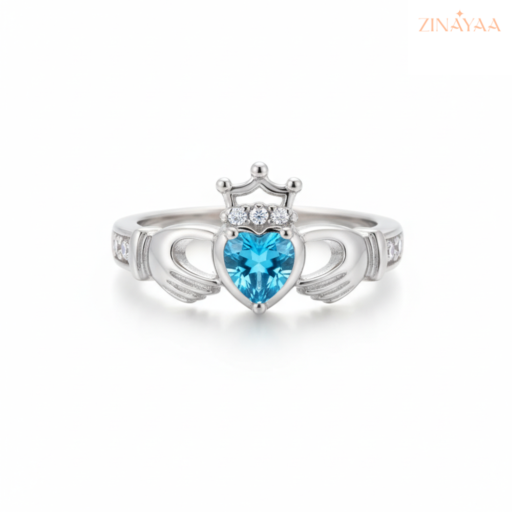 92.5 Sterling Silver Royal Embrace Heart Women’s Adjustable Ring
