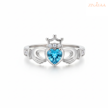 92.5 Sterling Silver Royal Embrace Heart Women’s Adjustable Ring