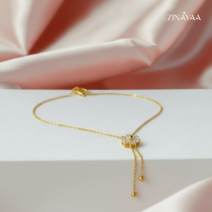 925 Sterling Silver Golden Bloom Drop Necklace