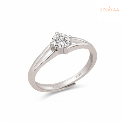 92.5 Sterling Silver Eternal Grace Solitaire Women’s Adjustable Ring